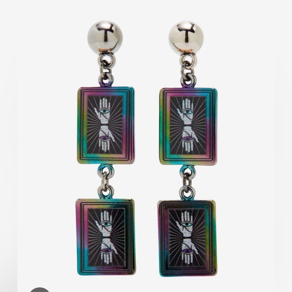 Disney Dr. Facilier Tarot Card Dangle Earrings Princess & The Frog Villains